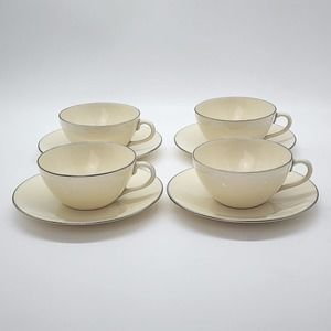 ♻️ Lenox Olympia Platinum 8-Pc 4-Cups & 4-Saucers